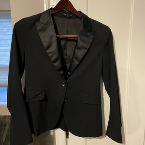 Theory women’s black wool blend tuxedo jacket